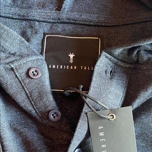 American Tall Dark Gray Button-Up Shirt